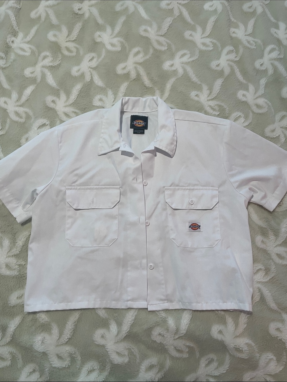 Dickies Cropped Short-Sleeve Work Shirt - White